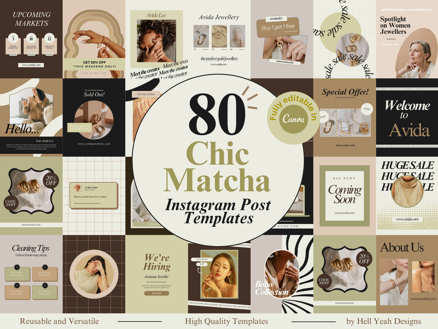 80 Chic Matcha Instagram Post Templates