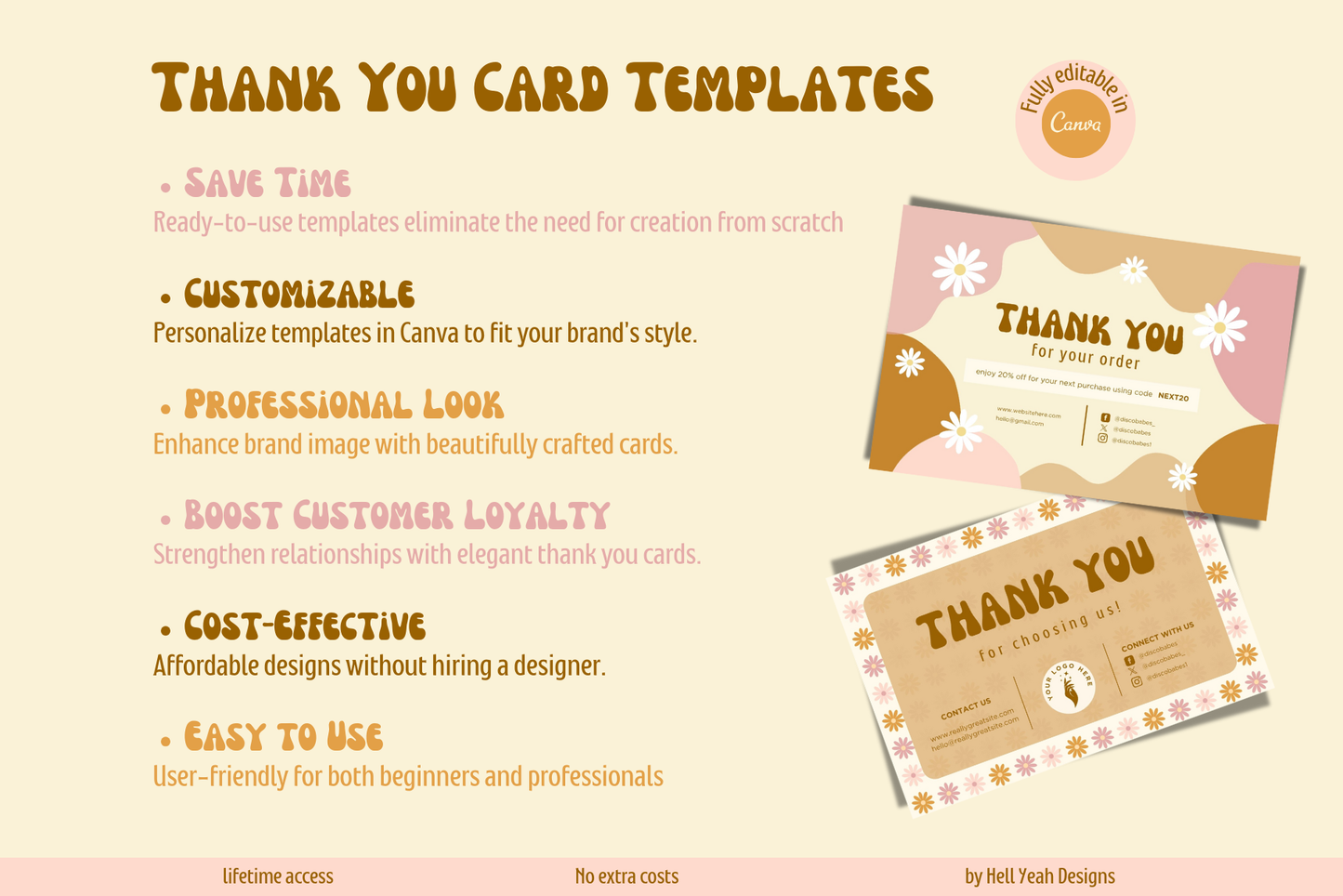 Retro Groove Thank You Card Templates