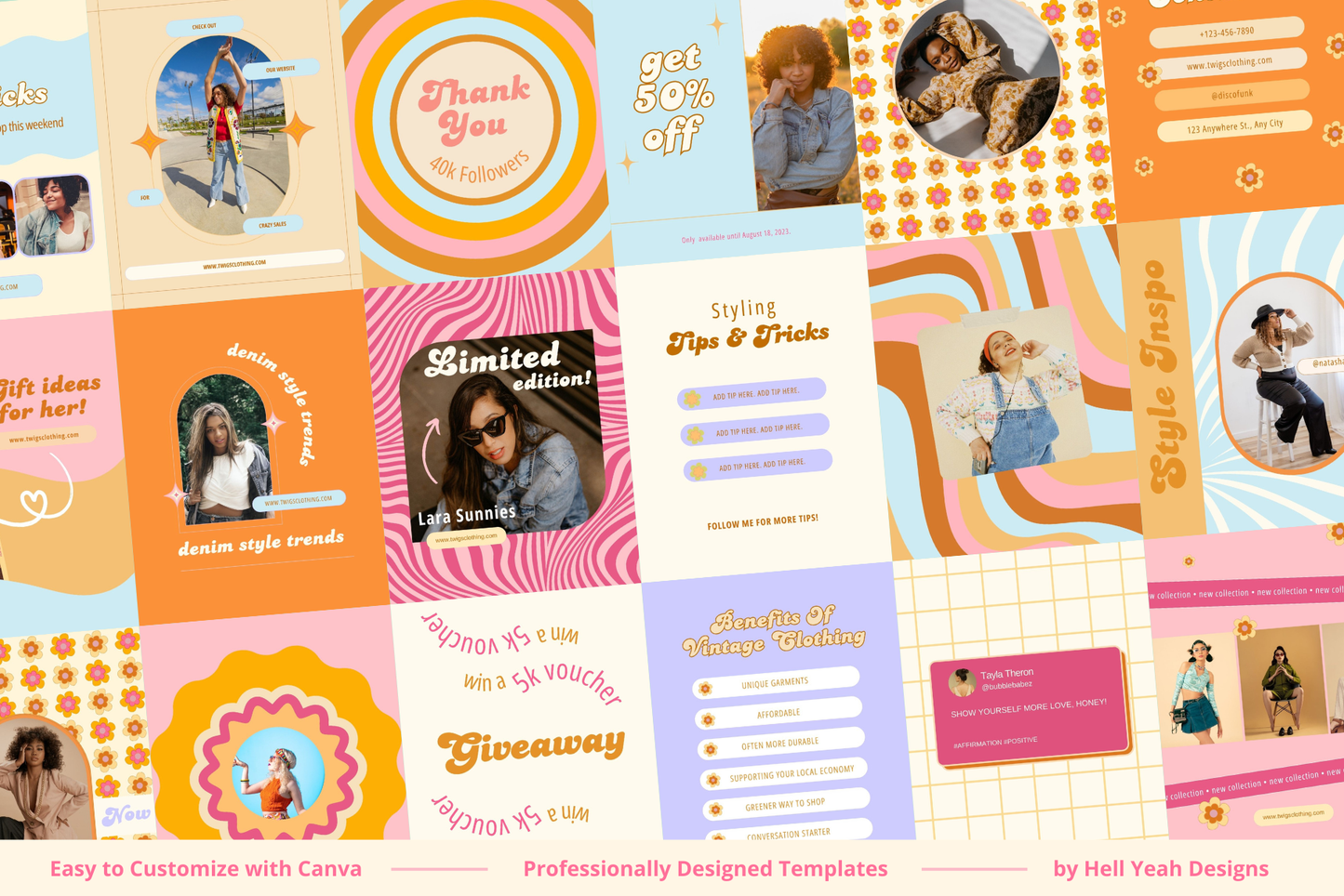 100 Cute Retro Instagram Post Templates