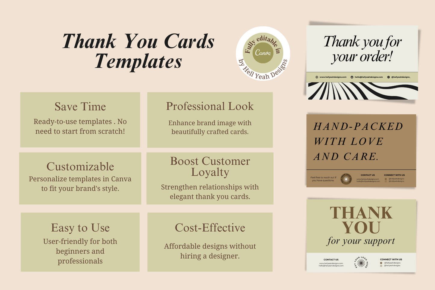 Chic Matcha Thank You Cards Templates