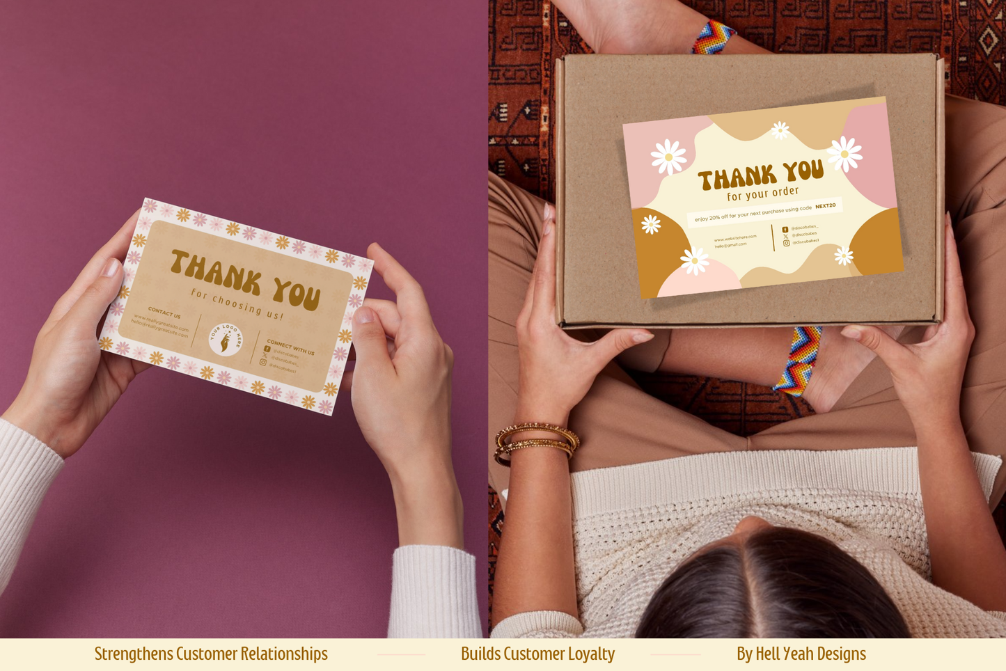 Retro Groove Thank You Card Templates