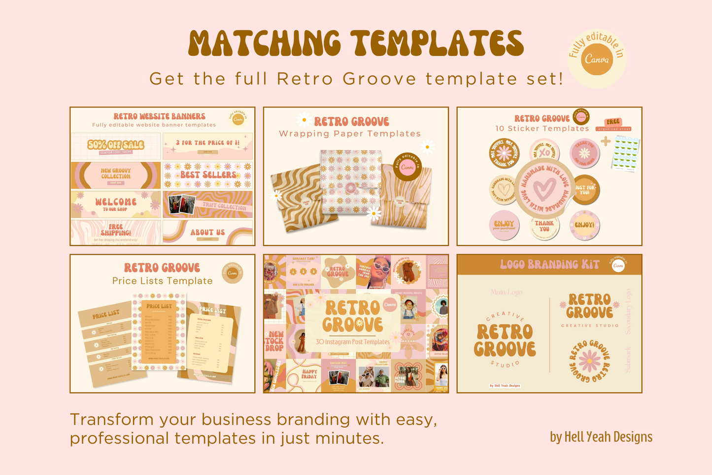 Retro Groove Thank You Card Templates