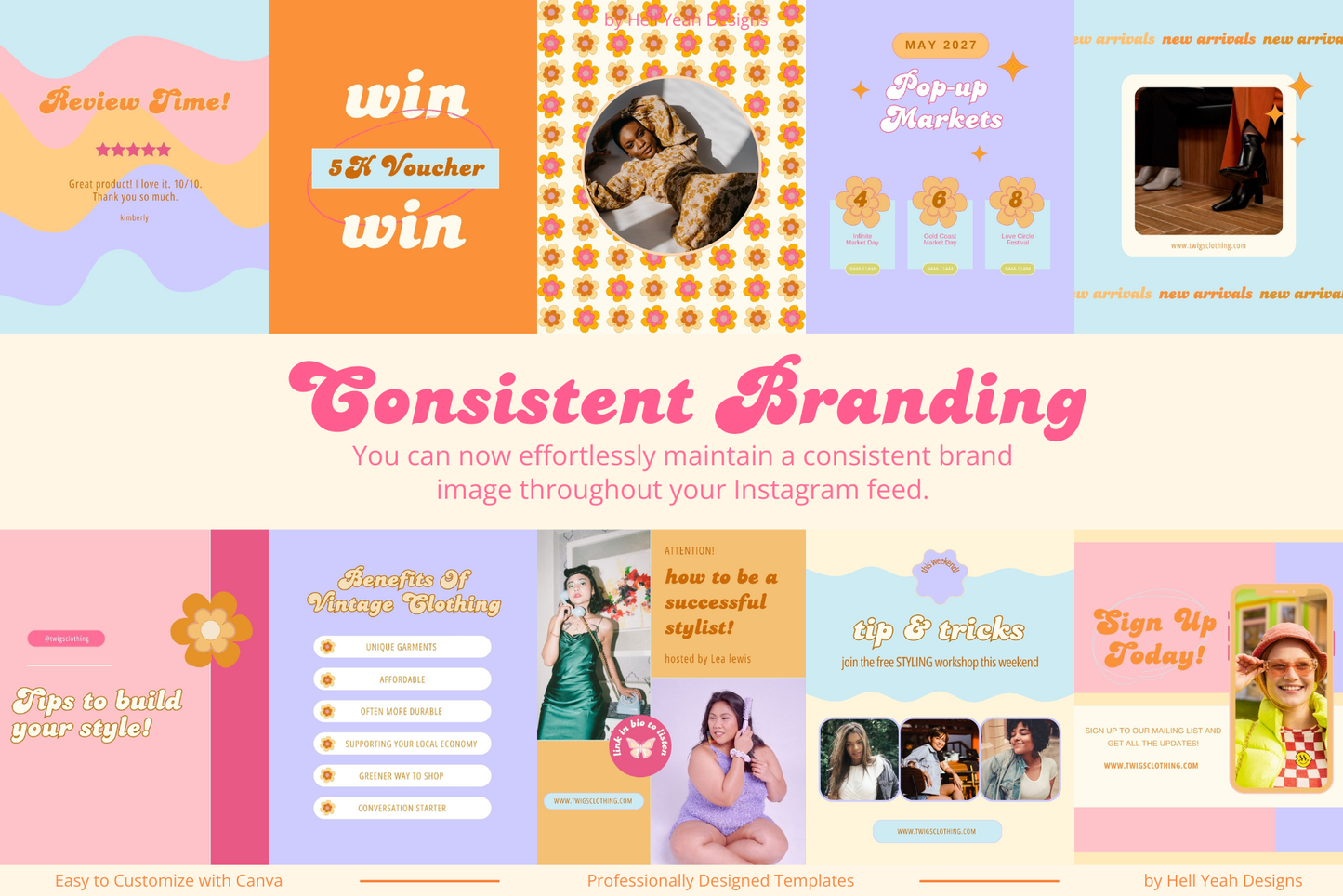 100 Cute Retro Instagram Post Templates