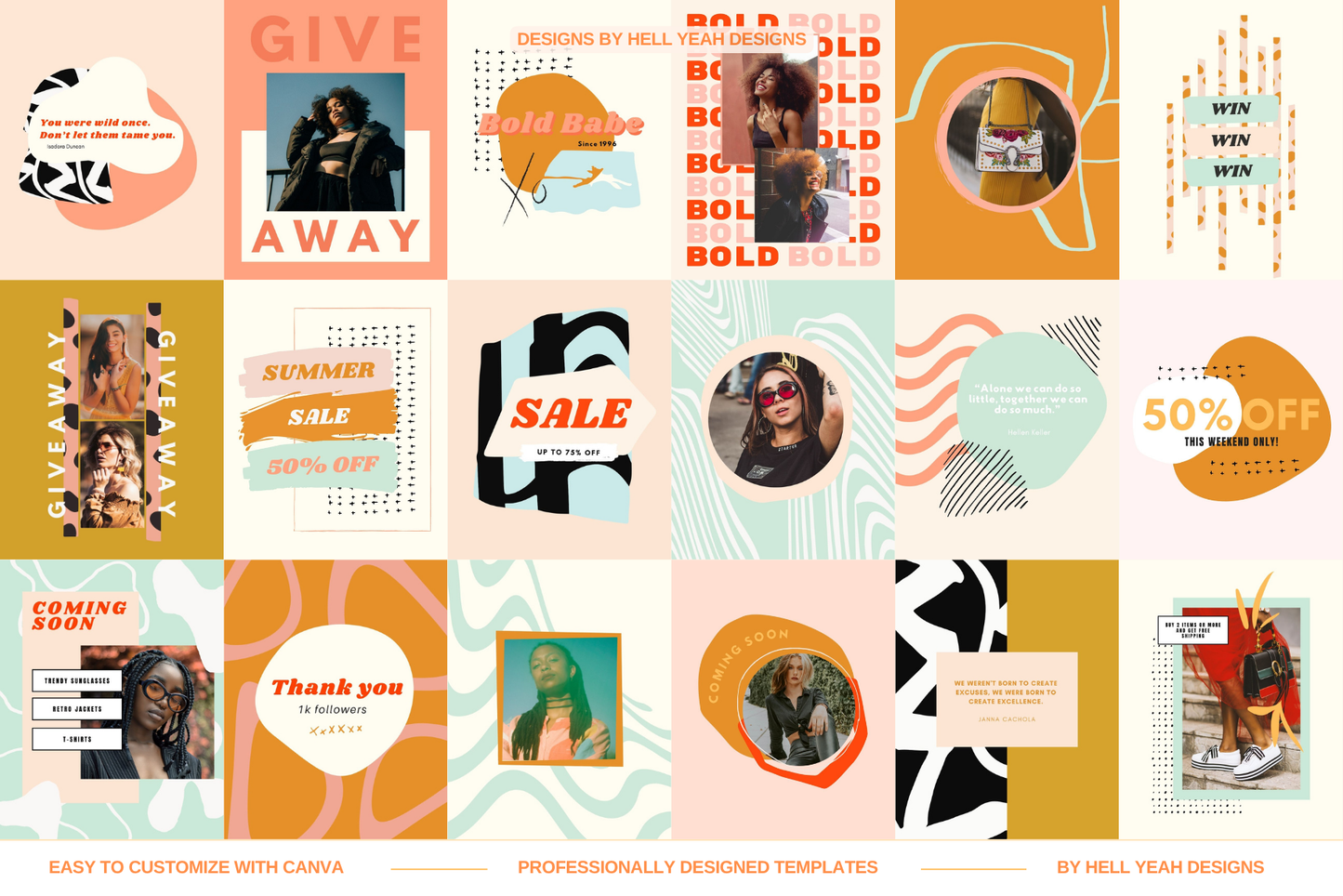 Bold & Bright Instagram Post Templates
