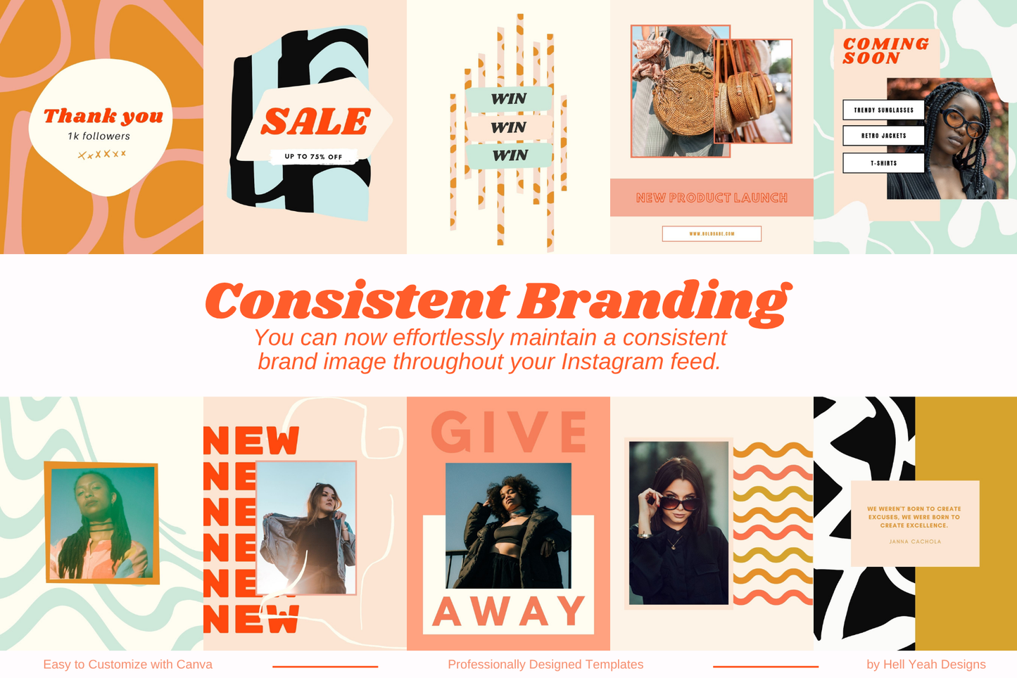 Bold & Bright Instagram Post Templates