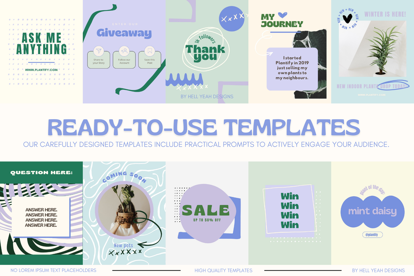 Modern Blue Instagram Templates Bundle
