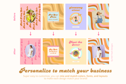 100 Cute Retro Instagram Post Templates
