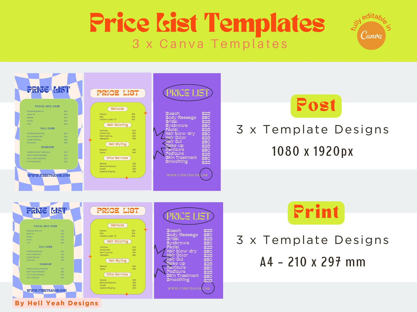 Funky Price List Template