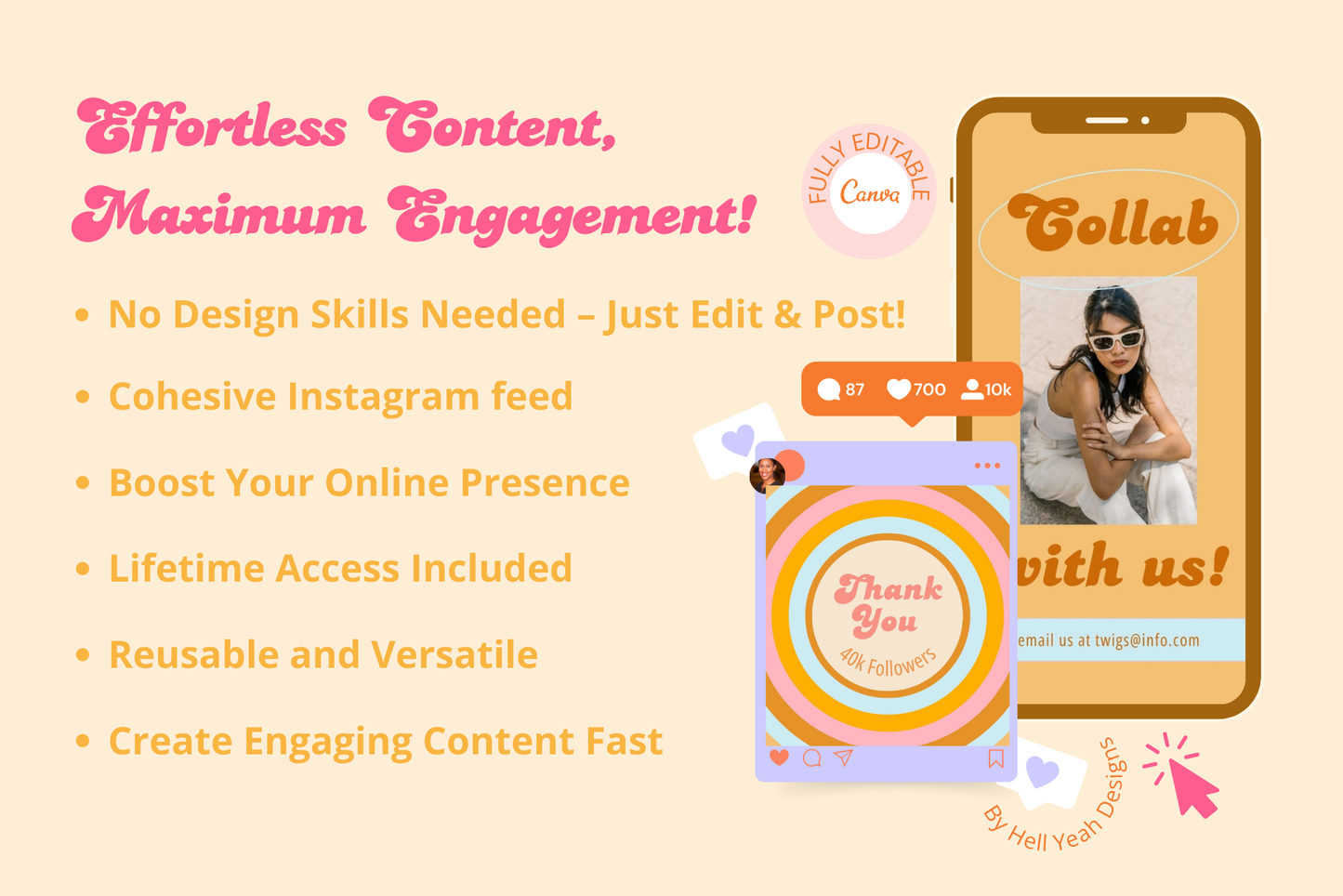 100 Cute Retro Instagram Post Templates