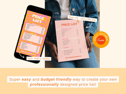 Bold Retro Price Lists Templates