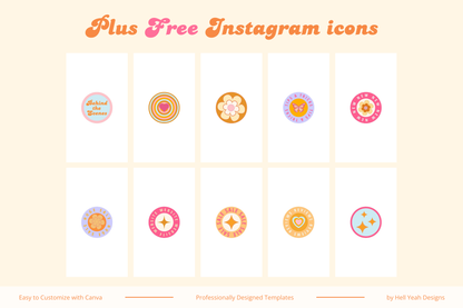 100 Cute Retro Instagram Post Templates