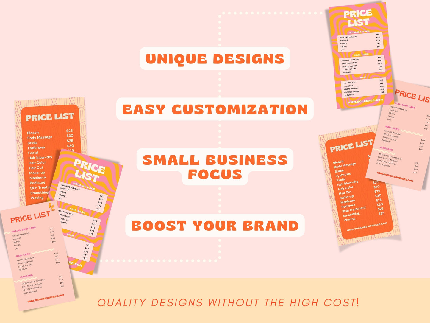 Bold Retro Price Lists Templates