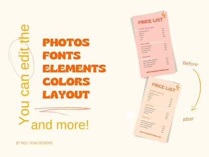 Bold Retro Price Lists Templates