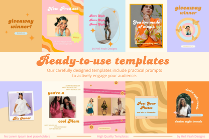 100 Cute Retro Instagram Post Templates