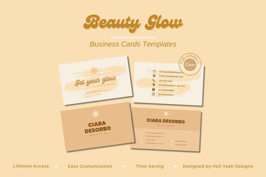 Beauty Glow Business Cards Templates