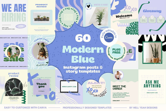 Modern Blue Instagram Templates Bundle