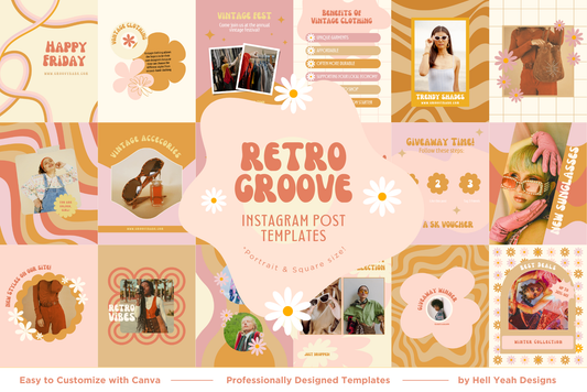 Retro Groove Instagram Post Templates