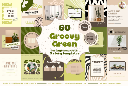 Groovy Green Instagram Post & Story Bundle
