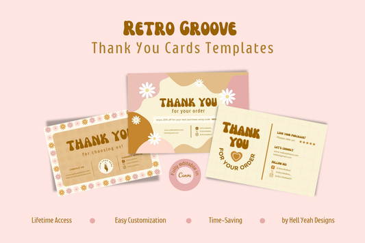 Retro Groove Thank You Card Templates
