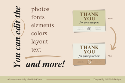 Chic Matcha Thank You Cards Templates